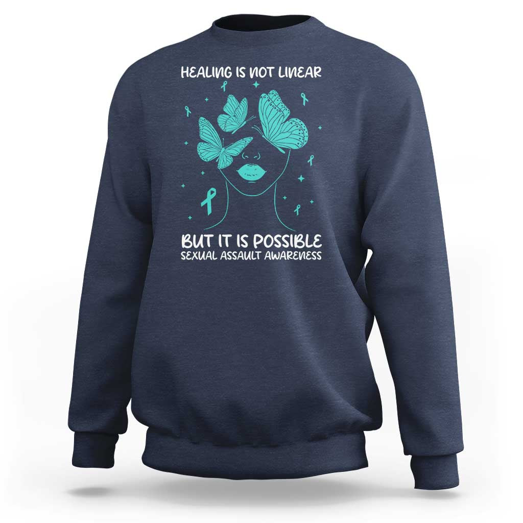 Sexual Assault Awareness Sweatshirt Healing Is Not Linear But It Is Possible