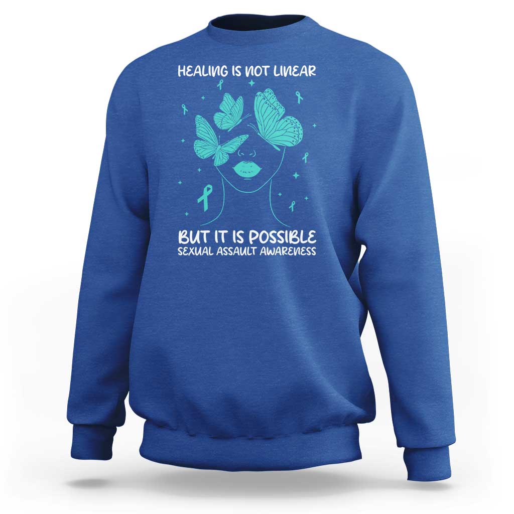 Sexual Assault Awareness Sweatshirt Healing Is Not Linear But It Is Possible