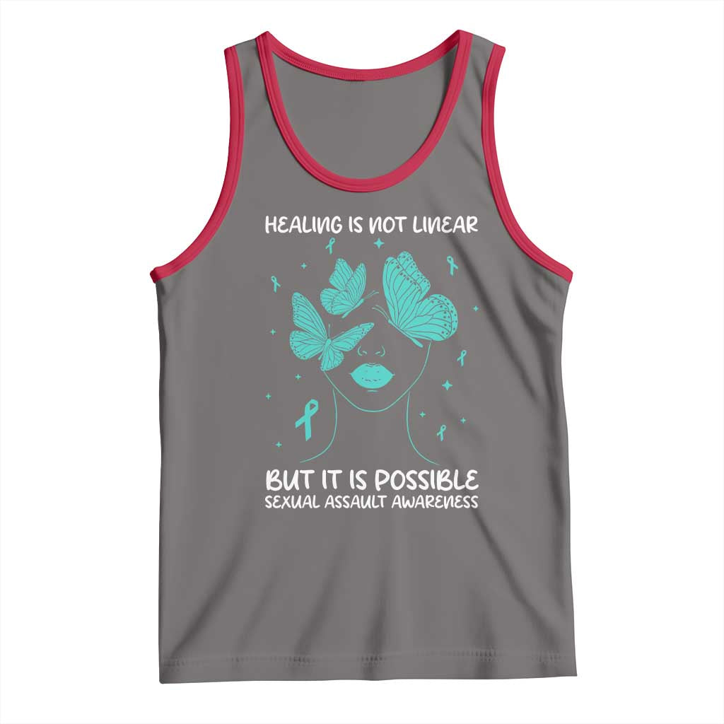 Sexual Assault Awareness Tank Top Healing Is Not Linear But It Is Possible