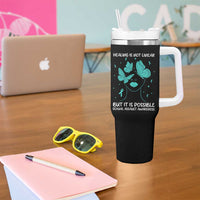 Sexual Assault Awareness Tumbler With Handle Healing Is Not Linear But It Is Possible