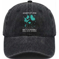 Sexual Assault Awareness Washed Cotton Baseball Cap Healing Is Not Linear But It Is Possible