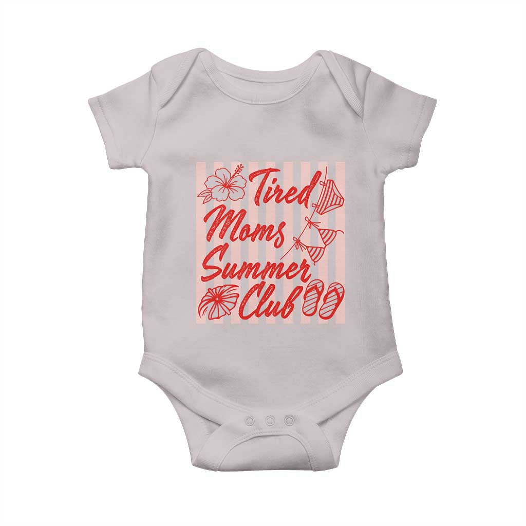 Tired Moms Summer Club Baby Onesie Funny Mom Life Beach Vacation