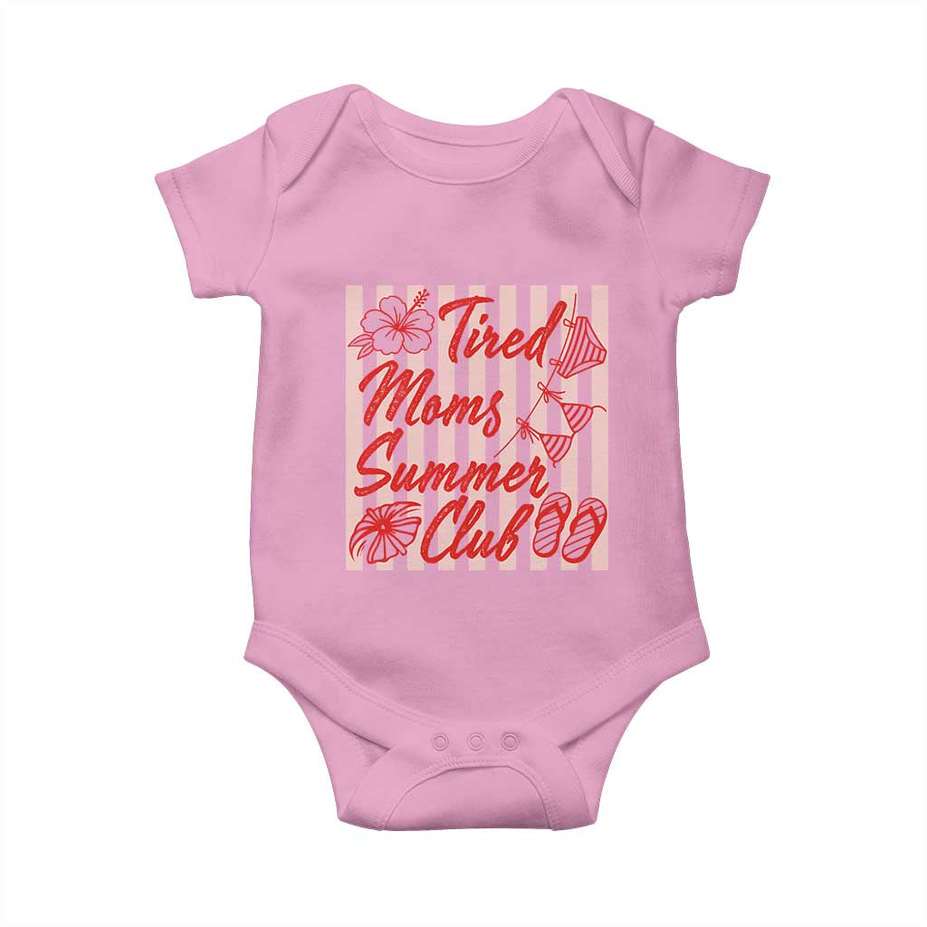 Tired Moms Summer Club Baby Onesie Funny Mom Life Beach Vacation