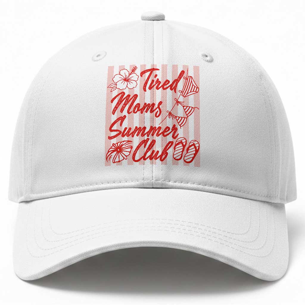 Tired Moms Summer Club Baseball Cap Funny Mom Life Beach Vacation