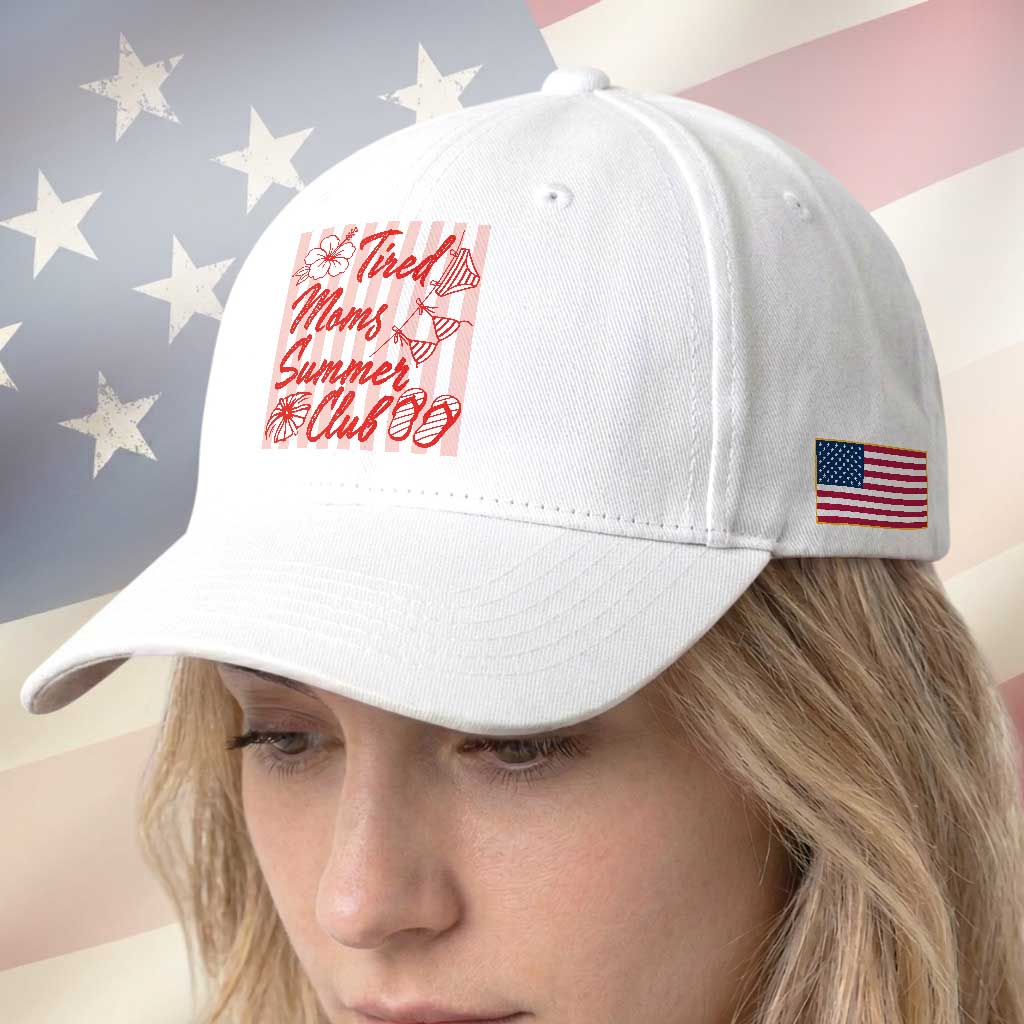 Tired Moms Summer Club Baseball Cap Funny Mom Life Beach Vacation