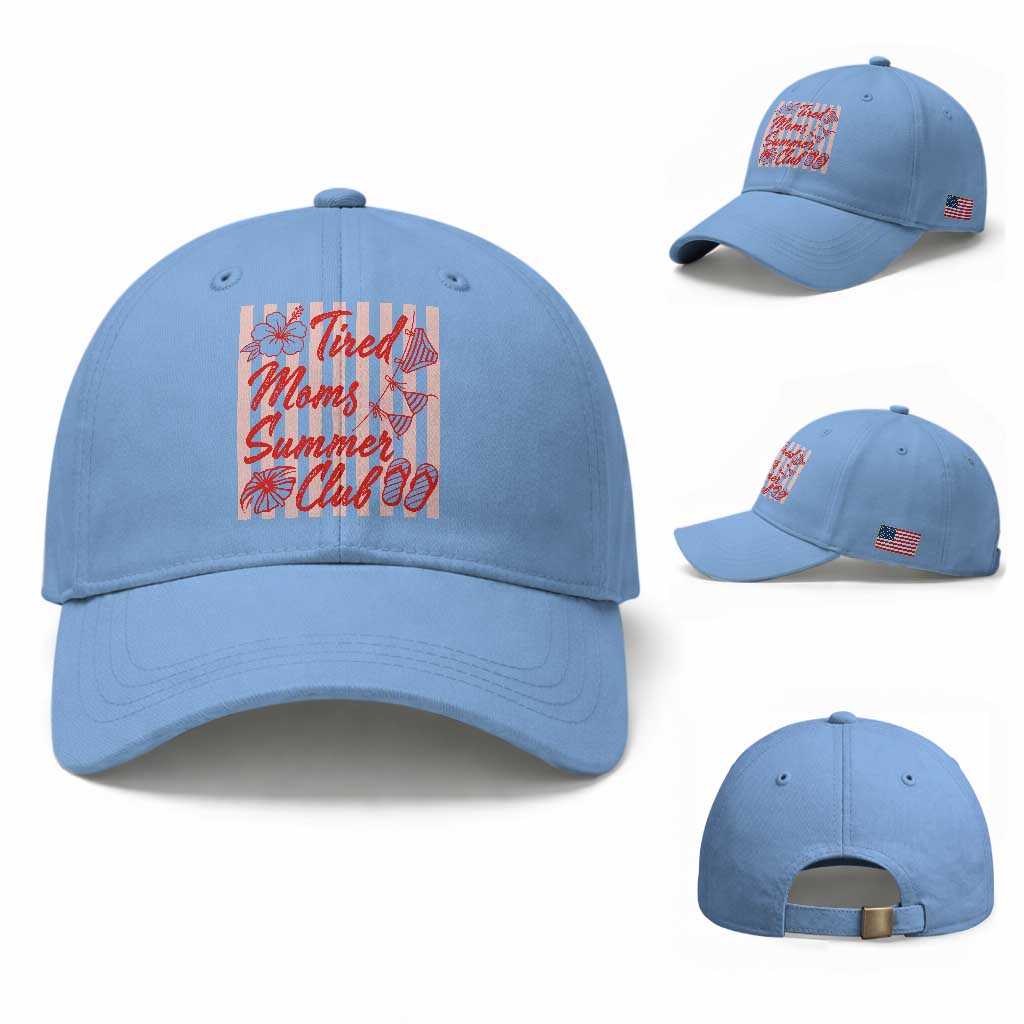 Tired Moms Summer Club Baseball Cap Funny Mom Life Beach Vacation