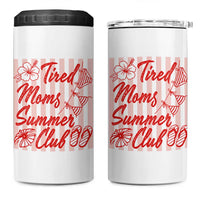 Tired Moms Summer Club 4 in 1 Can Cooler Tumbler Funny Mom Life Beach Vacation