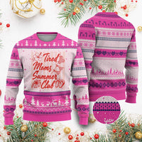 Tired Moms Summer Club Ugly Christmas Sweater Funny Mom Life Beach Vacation