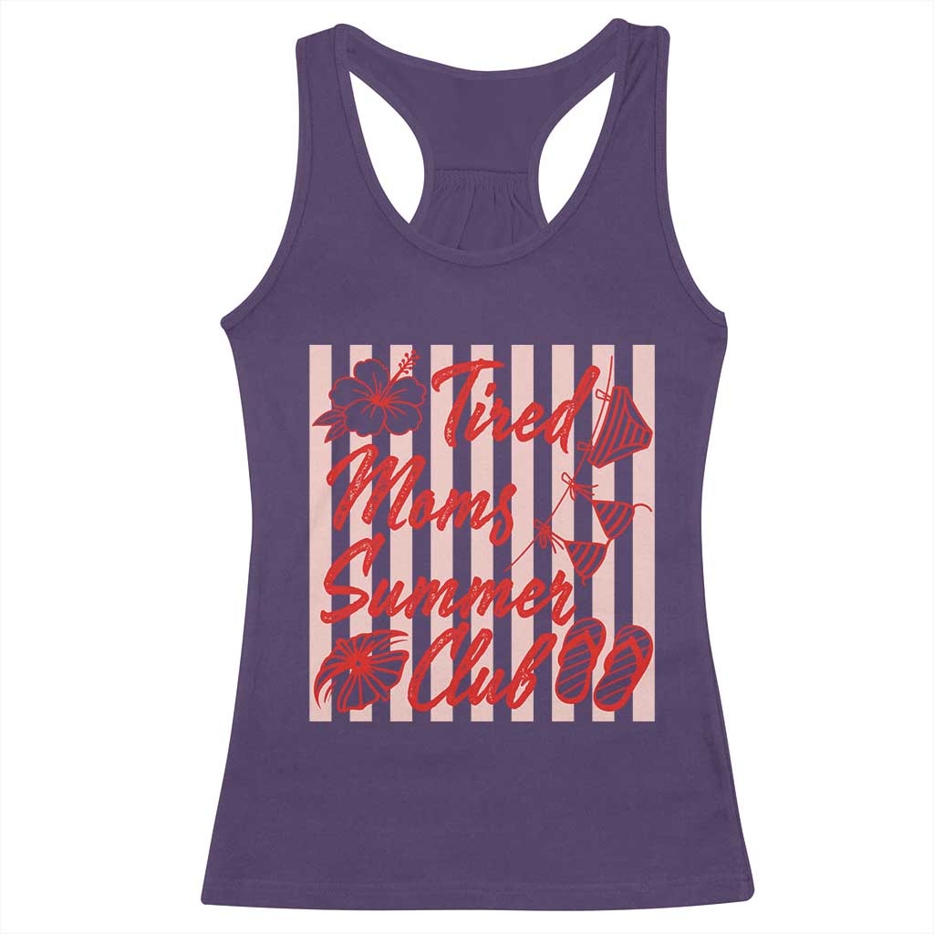 Tired Moms Summer Club Racerback Tank Top Funny Mom Life Beach Vacation