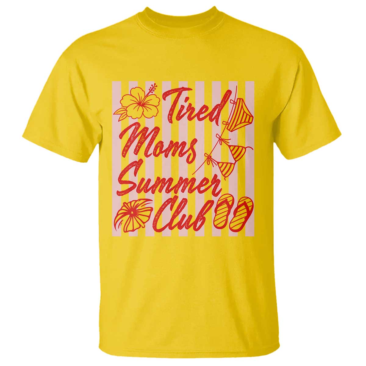 Tired Moms Summer Club T Shirt Funny Mom Life Beach Vacation