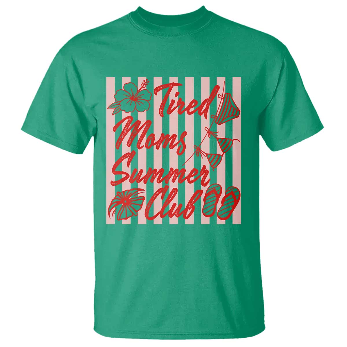 Tired Moms Summer Club T Shirt Funny Mom Life Beach Vacation