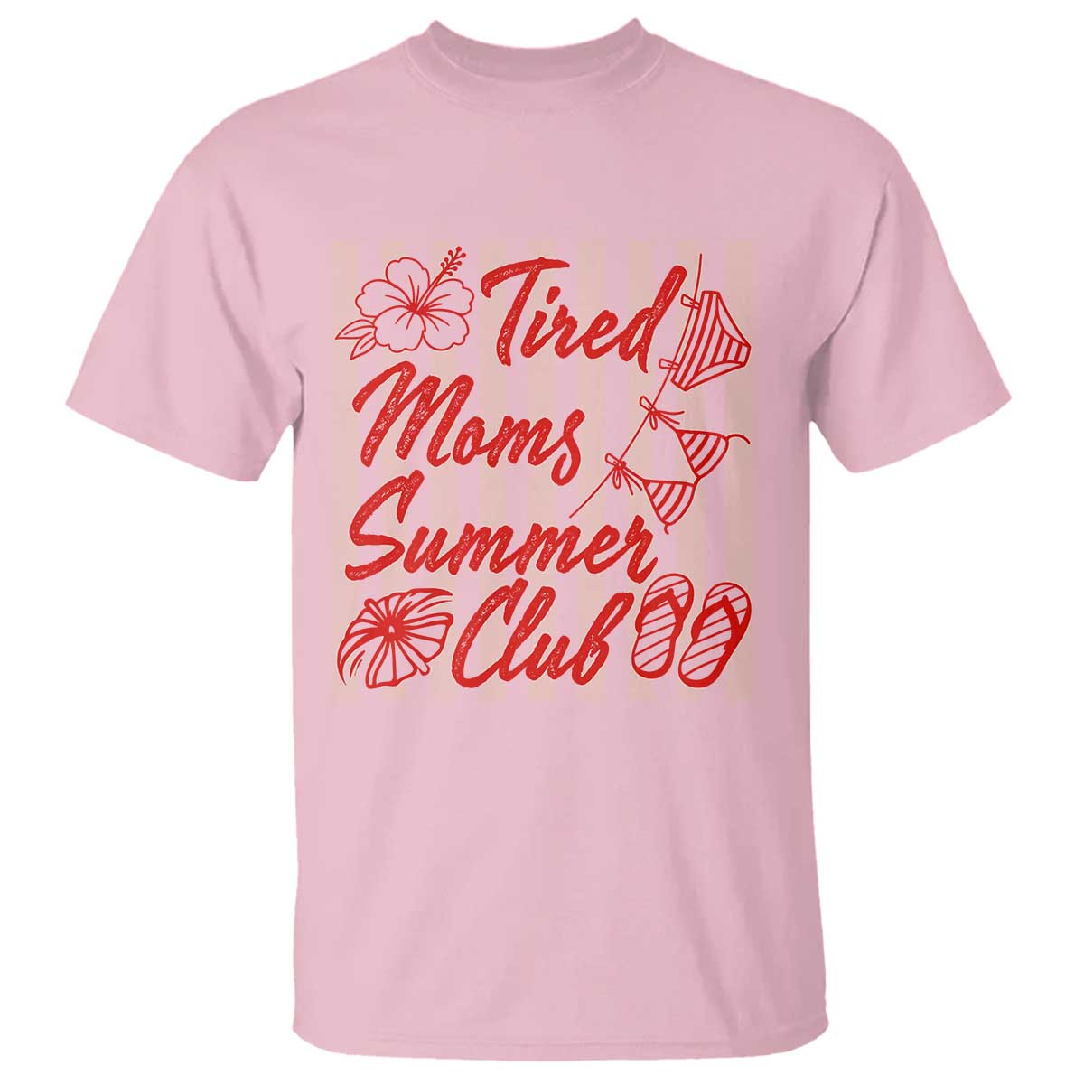 Tired Moms Summer Club T Shirt Funny Mom Life Beach Vacation