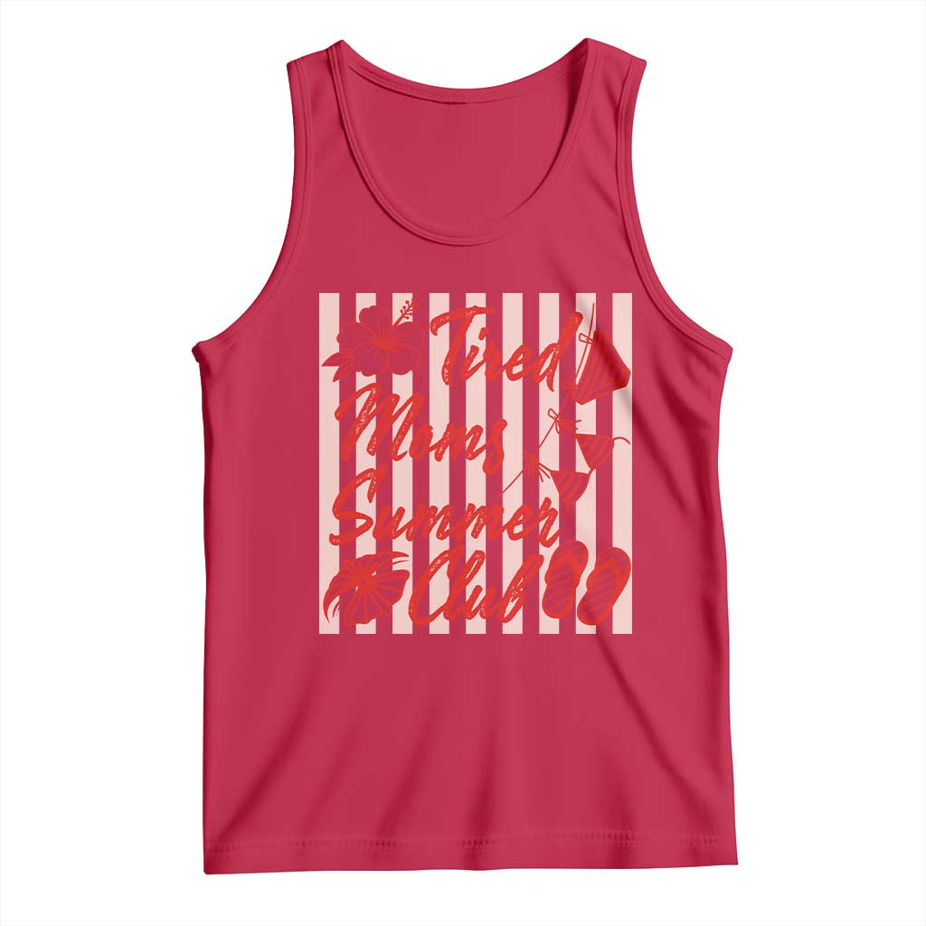 Tired Moms Summer Club Tank Top Funny Mom Life Beach Vacation