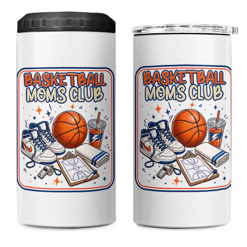 Basketball Moms Club 4 in 1 Can Cooler Tumbler Funny Mother’s Day Gift