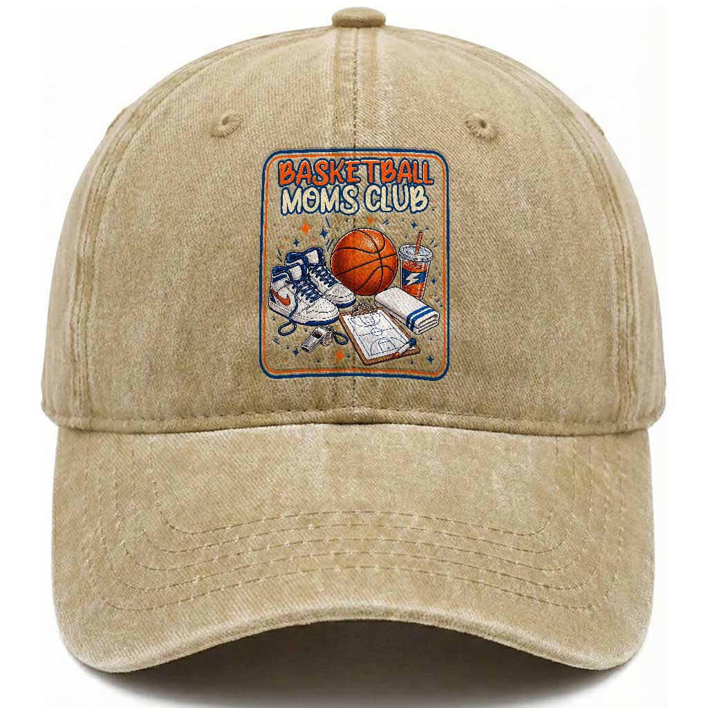 Basketball Moms Club Washed Cotton Baseball Cap Funny Mother’s Day Gift