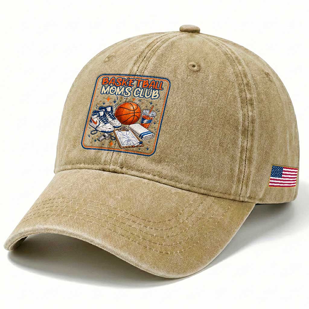 Basketball Moms Club Washed Cotton Baseball Cap Funny Mother’s Day Gift