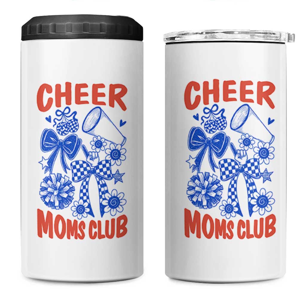 Cheer Moms Club 4 in 1 Can Cooler Tumbler Funny Cheerleading Mom Mother’s Day Gift