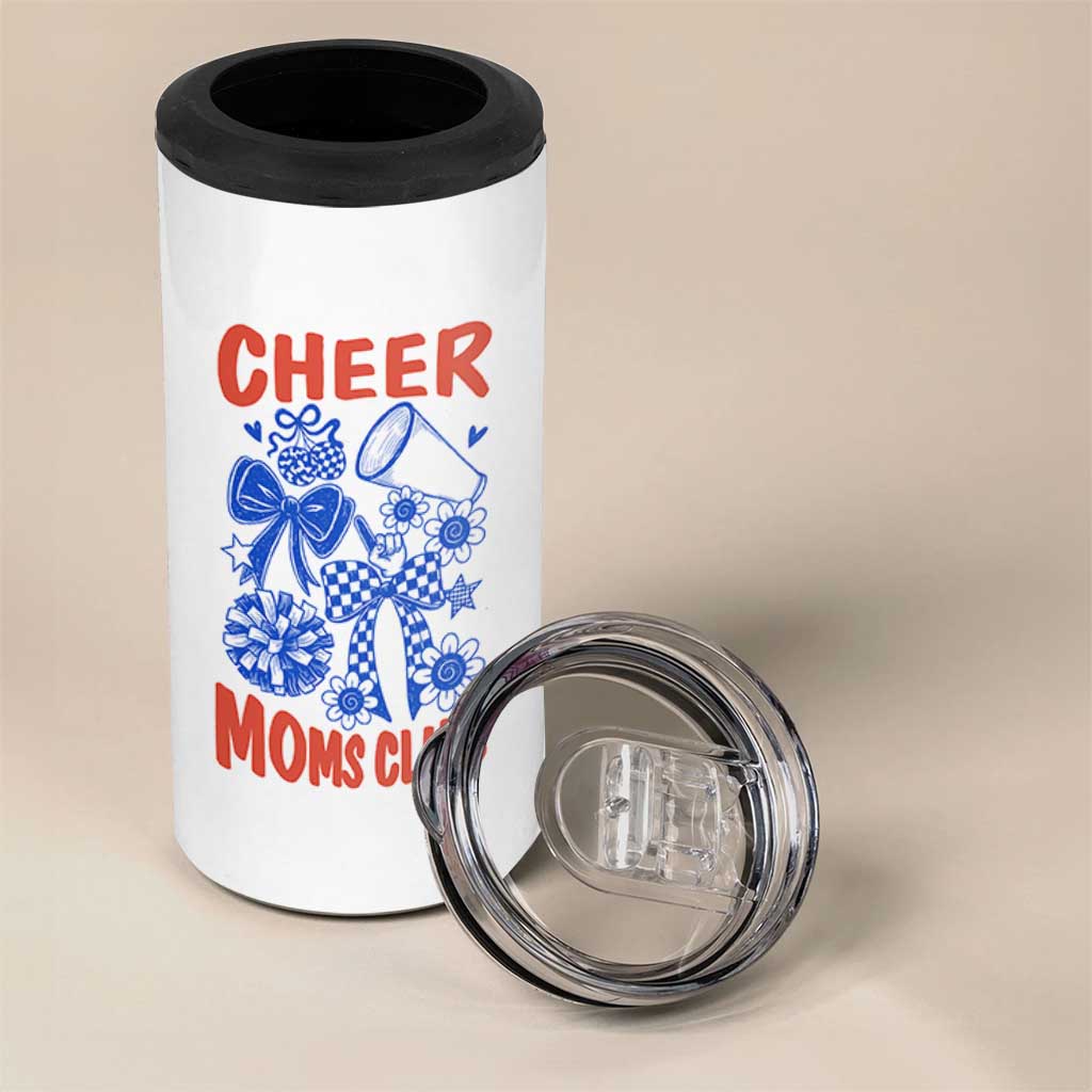 Cheer Moms Club 4 in 1 Can Cooler Tumbler Funny Cheerleading Mom Mother’s Day Gift