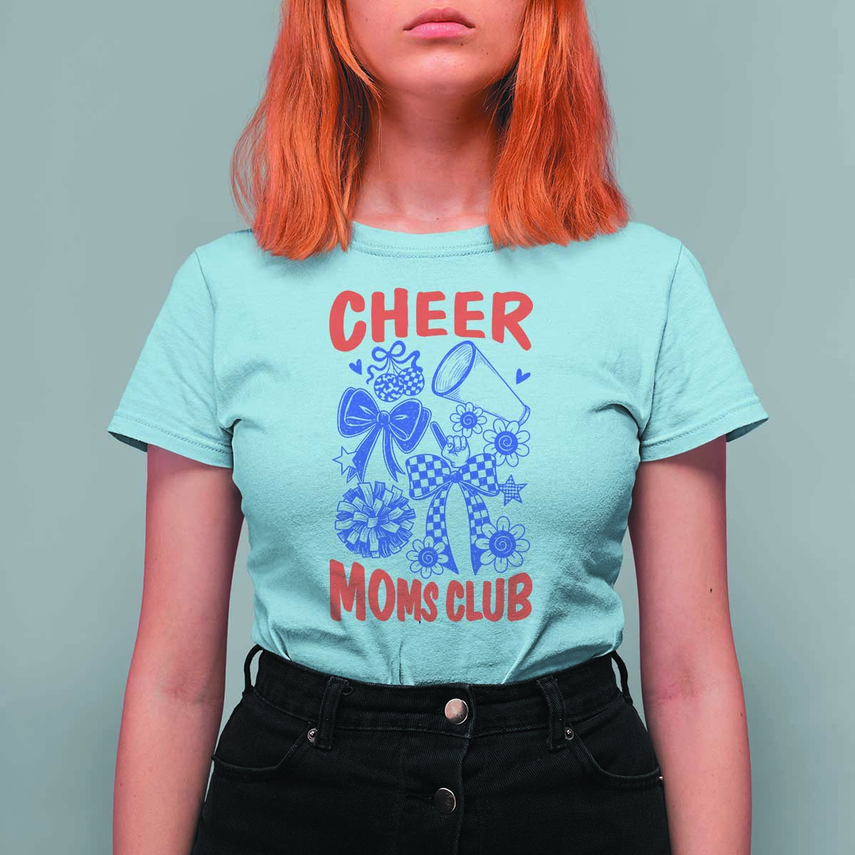 Cheer Moms Club T Shirt For Women Funny Cheerleading Mom Mother’s Day Gift