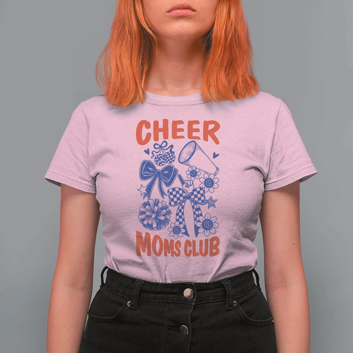 Cheer Moms Club T Shirt For Women Funny Cheerleading Mom Mother’s Day Gift