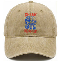 Cheer Moms Club Washed Cotton Baseball Cap Funny Cheerleading Mom Mother’s Day Gift