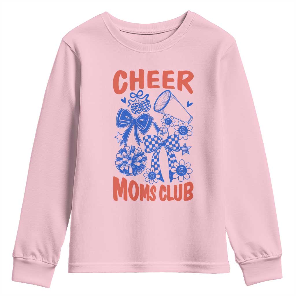 Cheer Moms Club Youth Sweatshirt Funny Cheerleading Mom Mother’s Day Gift
