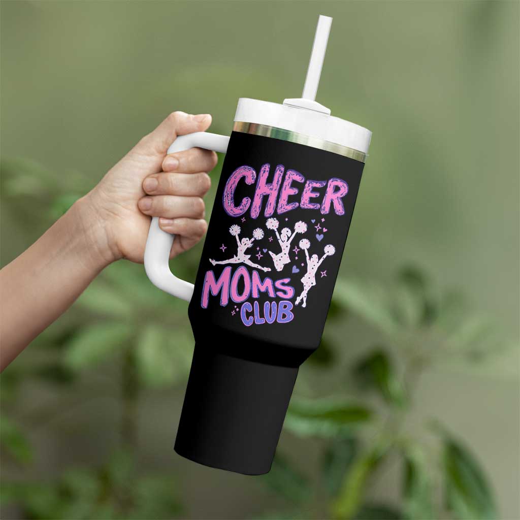 Cheer Moms Club Tumbler With Handle Cheerleader Mom Mother’s Day Gift