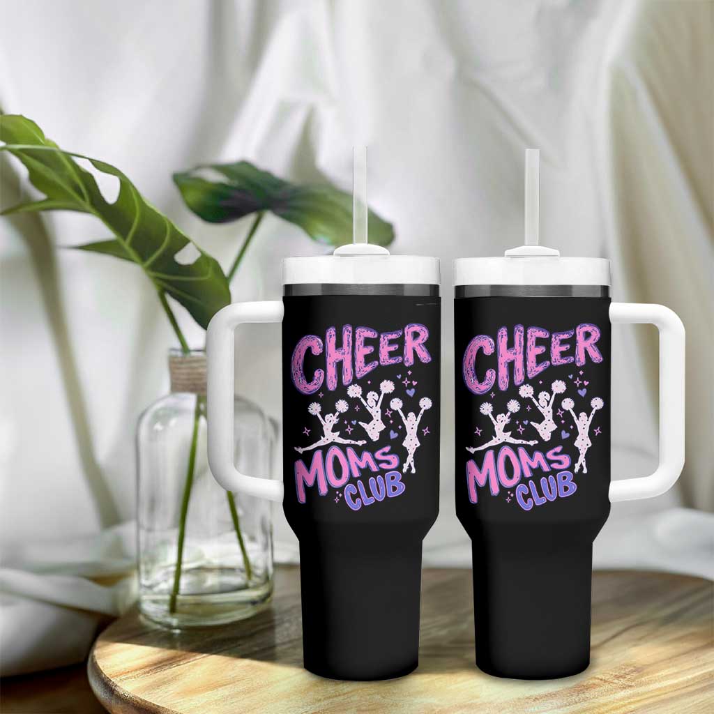 Cheer Moms Club Tumbler With Handle Cheerleader Mom Mother’s Day Gift