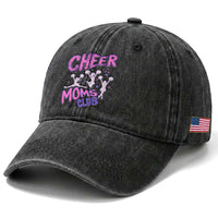 Cheer Moms Club Washed Cotton Baseball Cap Cheerleader Mom Mother’s Day Gift