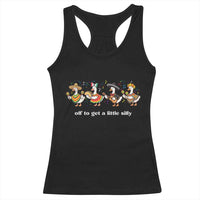 Funny Silly Goose Cinco De Mayo Racerback Tank Top Off To Get A Little Silly