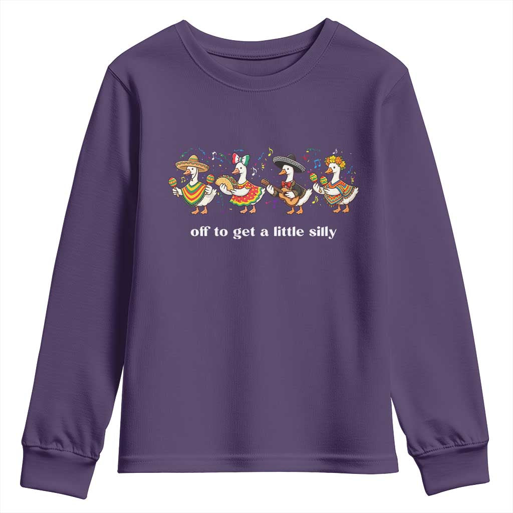 Funny Silly Goose Cinco De Mayo Youth Sweatshirt Off To Get A Little Silly