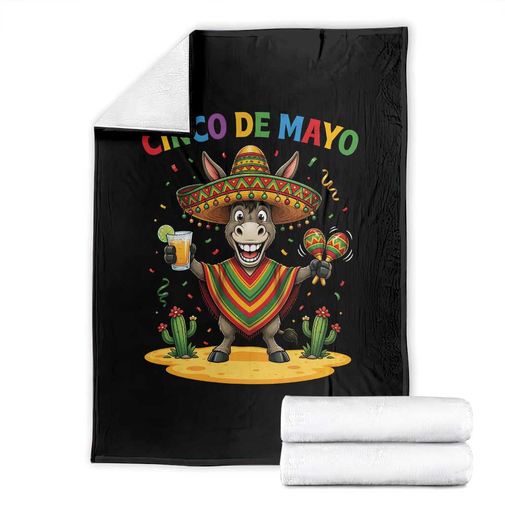 Cinco de Mayo Donkey Mexican Fiesta Throw Blanket