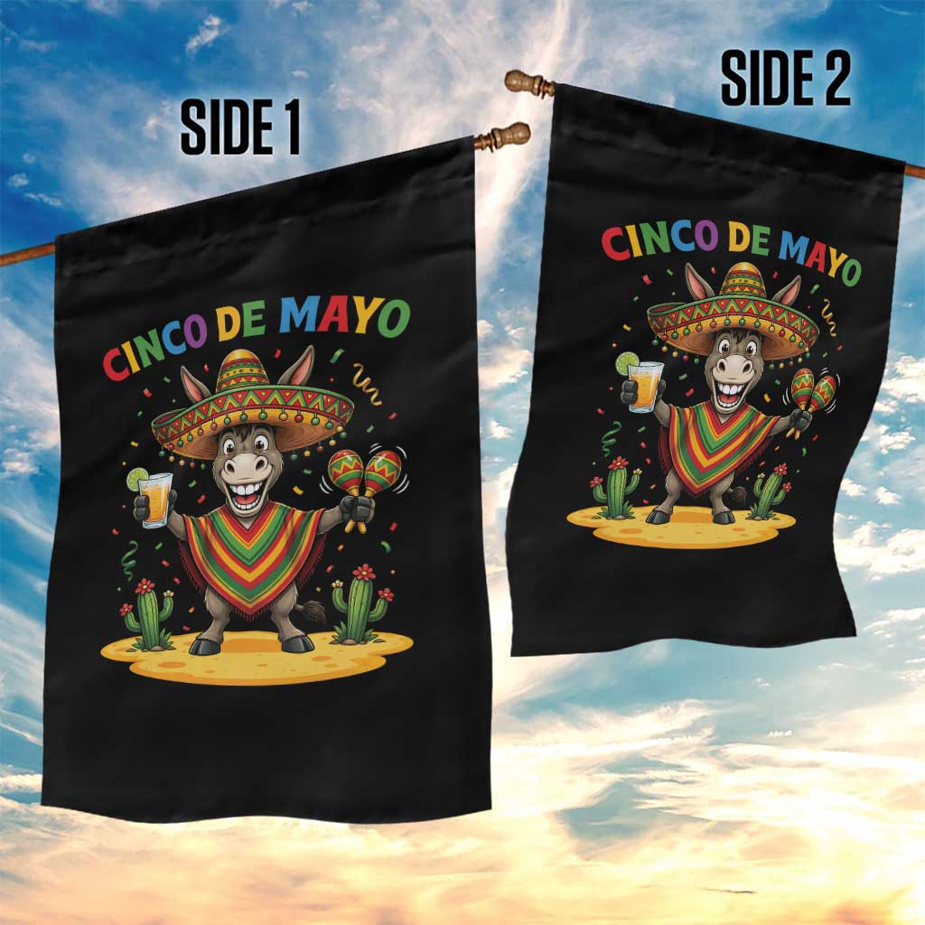 Cinco de Mayo Donkey Mexican Fiesta Garden Flag