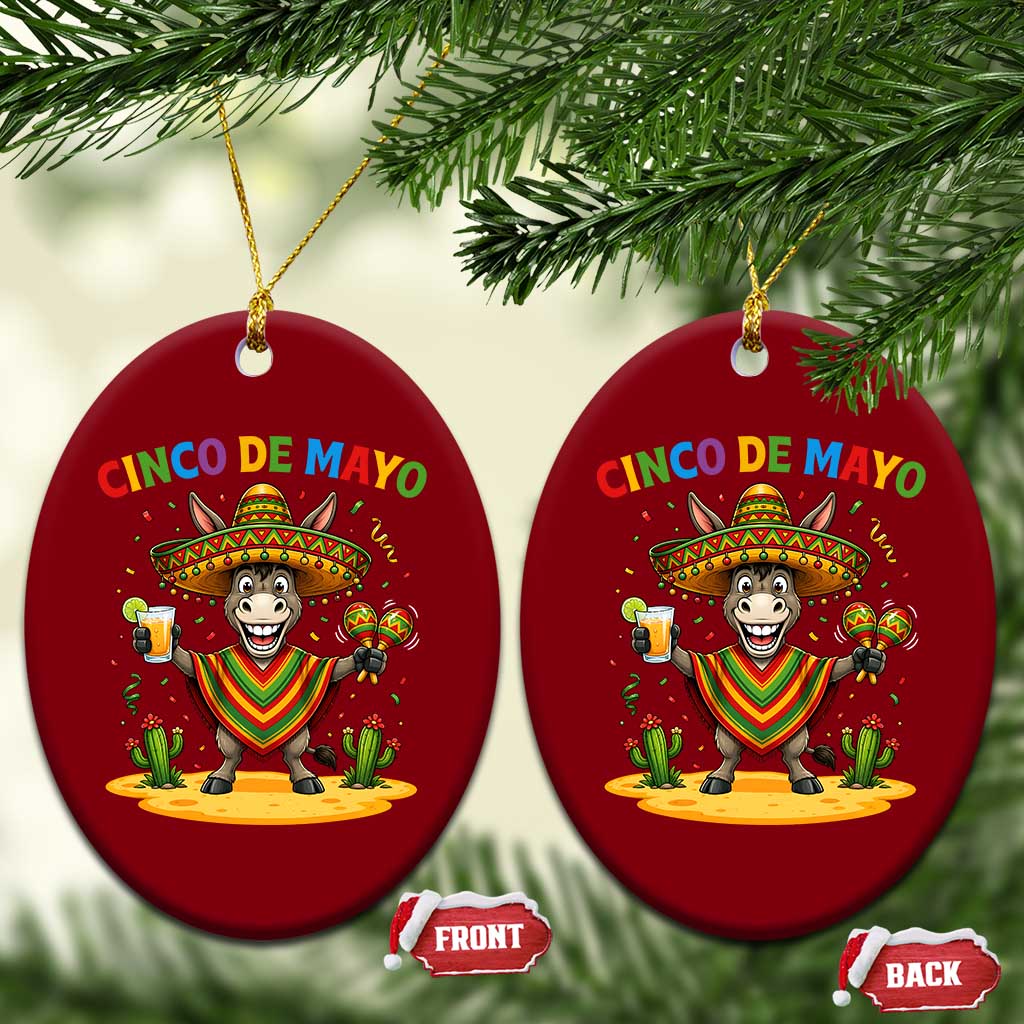 Cinco de Mayo Donkey Mexican Fiesta Ceramic Ornament