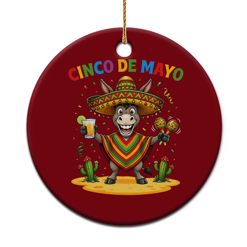 Cinco de Mayo Donkey Mexican Fiesta Ceramic Ornament