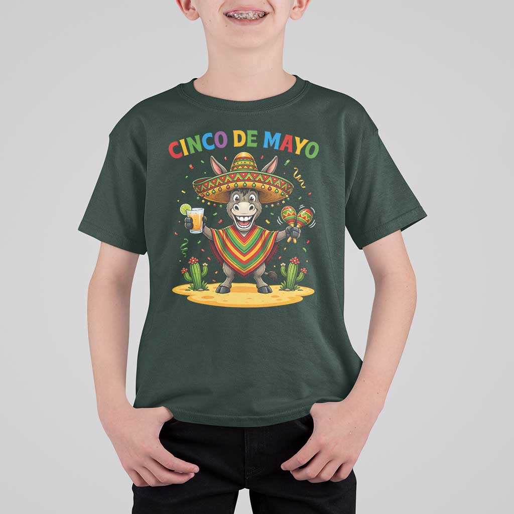 Cinco de Mayo Donkey Mexican Fiesta T Shirt For Kid