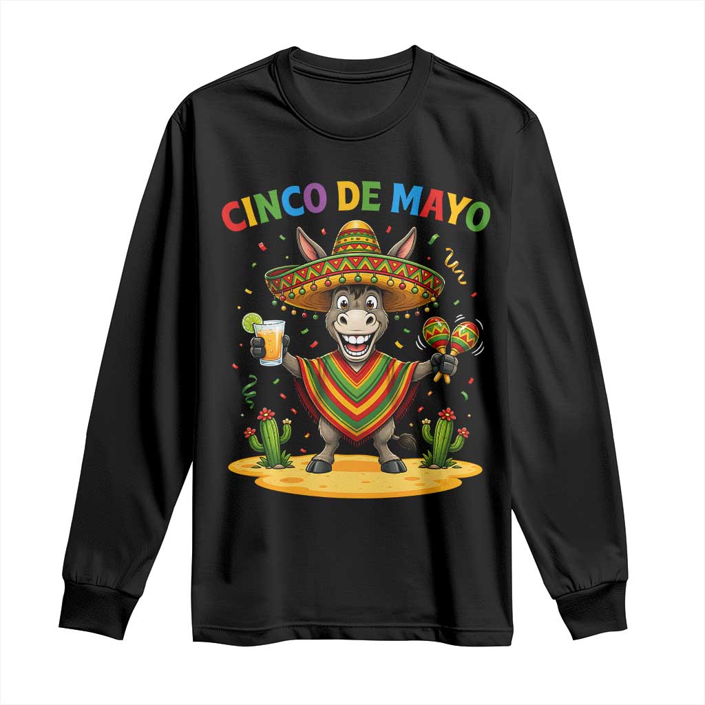 Cinco de Mayo Donkey Mexican Fiesta Long Sleeve Shirt