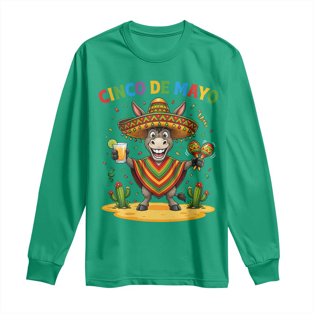 Cinco de Mayo Donkey Mexican Fiesta Long Sleeve Shirt
