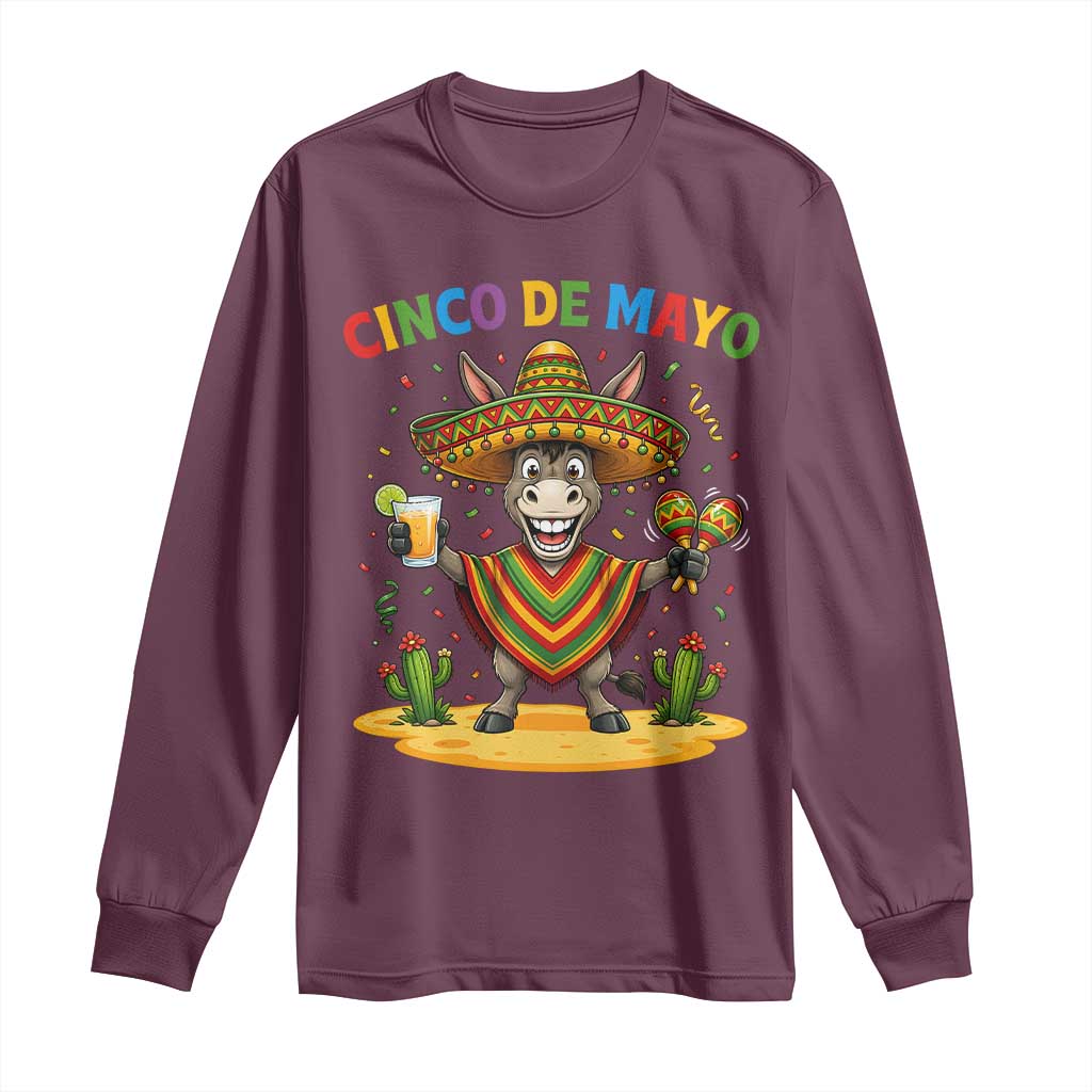 Cinco de Mayo Donkey Mexican Fiesta Long Sleeve Shirt