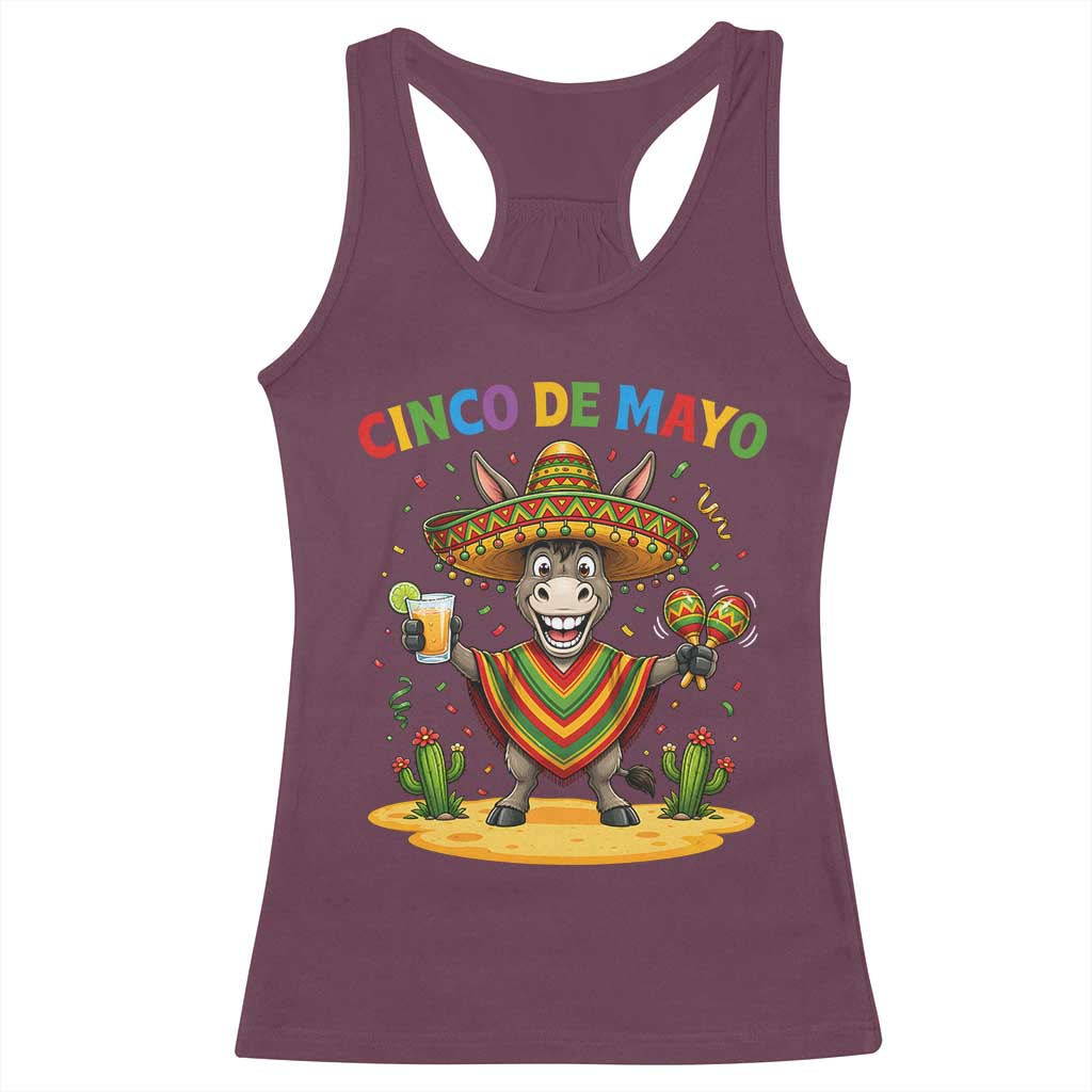Cinco de Mayo Donkey Mexican Fiesta Racerback Tank Top