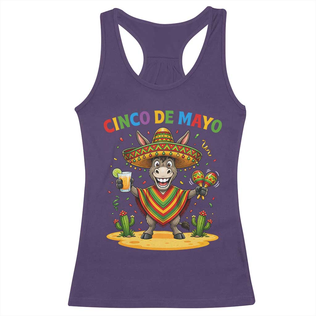 Cinco de Mayo Donkey Mexican Fiesta Racerback Tank Top