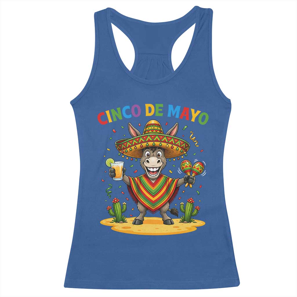Cinco de Mayo Donkey Mexican Fiesta Racerback Tank Top