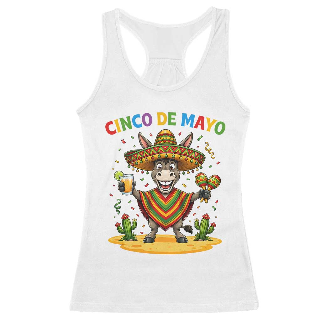 Cinco de Mayo Donkey Mexican Fiesta Racerback Tank Top