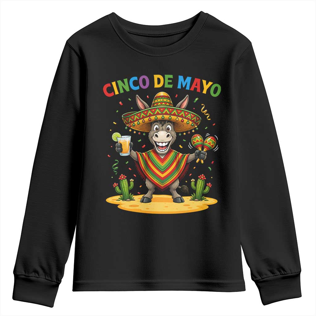 Cinco de Mayo Donkey Mexican Fiesta Youth Sweatshirt