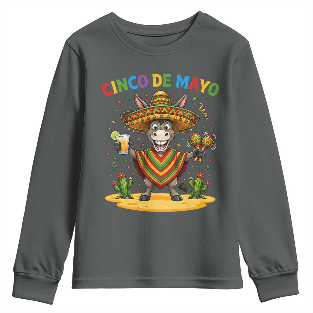 Cinco de Mayo Donkey Mexican Fiesta Youth Sweatshirt