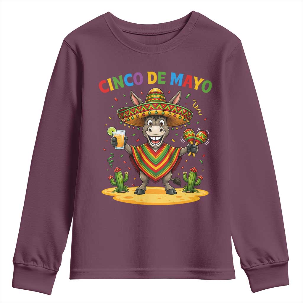Cinco de Mayo Donkey Mexican Fiesta Youth Sweatshirt
