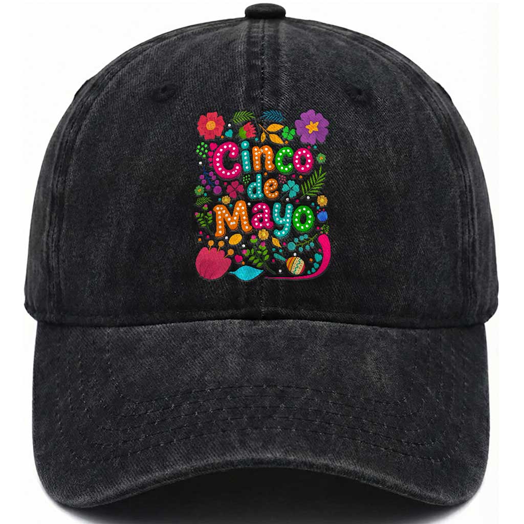 Cinco de Mayo Washed Cotton Baseball Cap Funny Mexican Fiesta