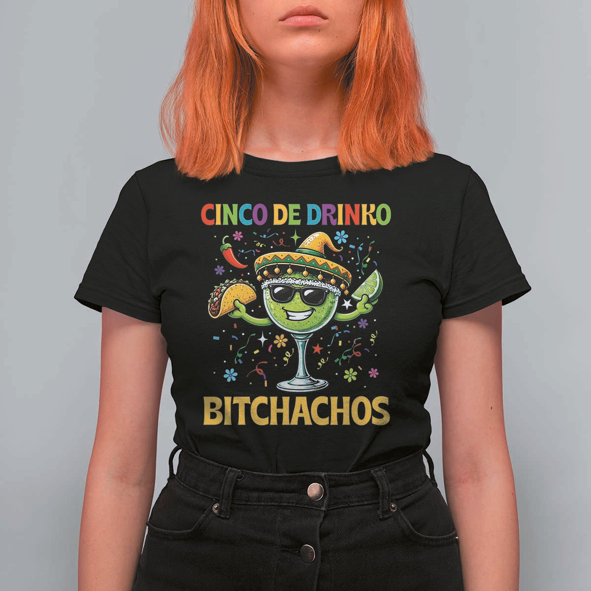 Cinco De Drinko Bitchachos T Shirt For Women Funny Margarita Cinco De Mayo Mexican Fiesta