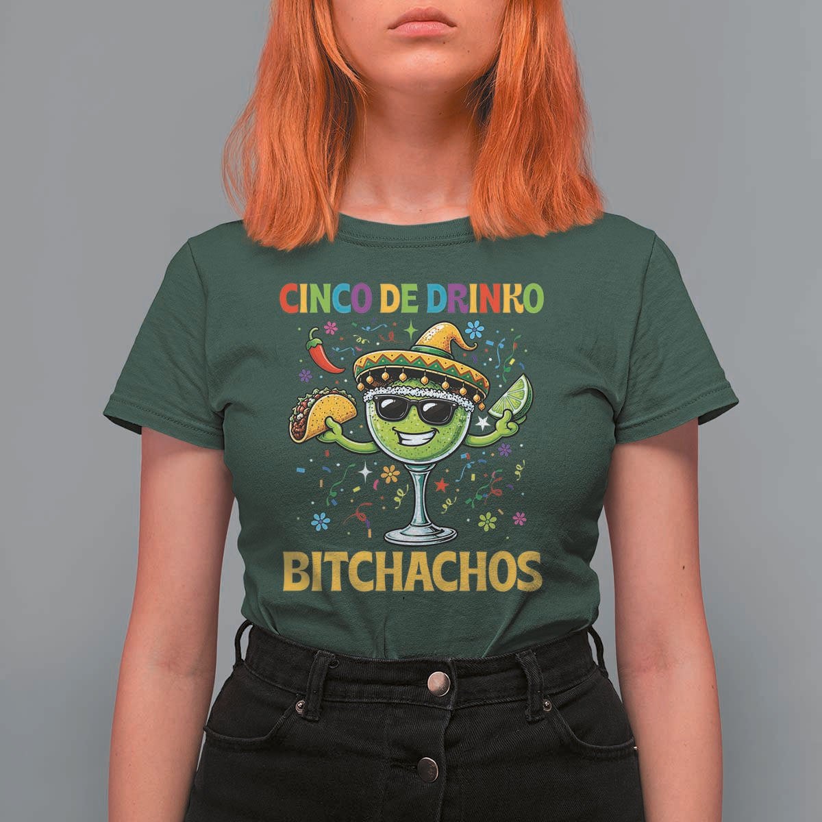 Cinco De Drinko Bitchachos T Shirt For Women Funny Margarita Cinco De Mayo Mexican Fiesta