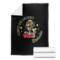Cinco De Drinko Bitchachos Throw Blanket Funny Skeleton Drinking Margarita Fiesta Party